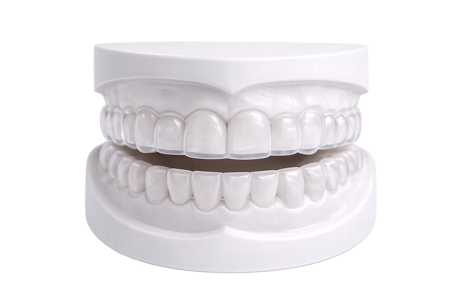 Clear pressure-formed retainers on 3D-printed models