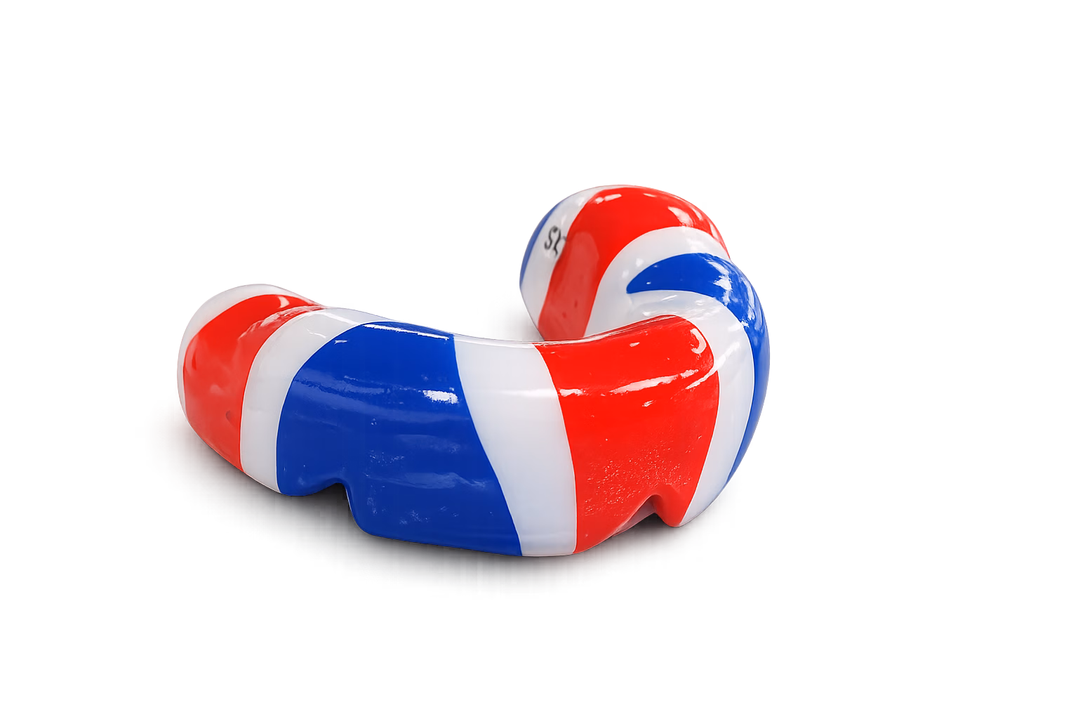 Custom sports mouthguard in a Union Jack design